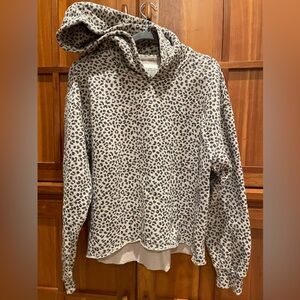 Abercrombie & Fitch soft leopard print hooded sweatshirt